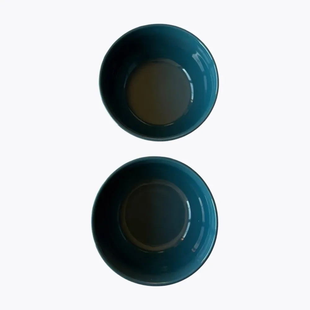 Royal Norfolk Blue Ceramic Bowl Set Coastal Textured Stoneware Kitchen Decor